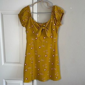 Mustard color floral dress